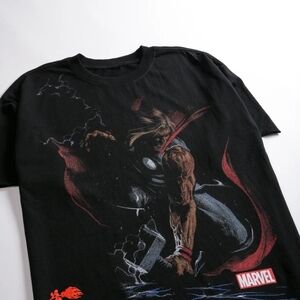THOR GOD OF THUNDER RAW HEM DUNGEON TEE IN BLACK SIZE MEDIUM
